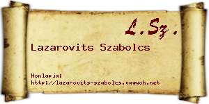 Lazarovits Szabolcs névjegykártya